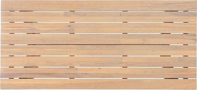 Merax Patio Acacia Wood Coffee Table with Slatted Tabletop Design, Outdoor All-Weather Center Tables for Porch, Lawn, Backyard, Balcony, Easy Assemble,Light Teak