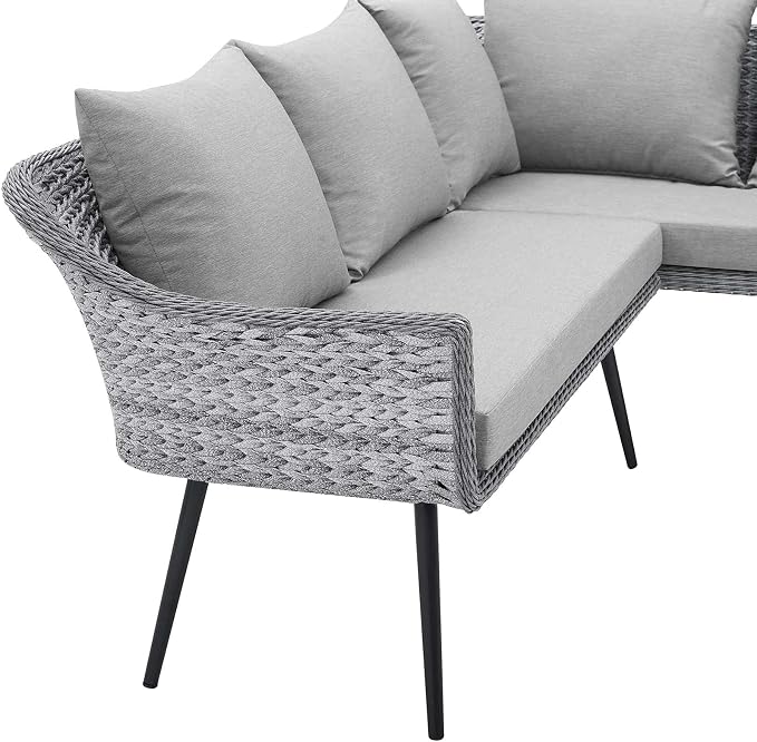 Modway EEI-4658-GRY-GRY Endeavor Patio Sofa, Gray Gray