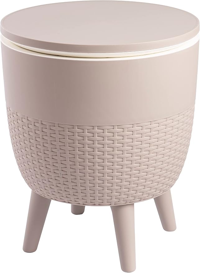 Lagoon Cancún Outdoor Cooler Bar/Cocktail/Coffee 3-in-1 Patio Table (Gray)