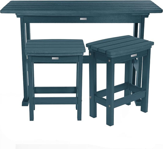 highwood Lehigh 3pc Counter Height Balcony Dining Set, Nantucket Blue