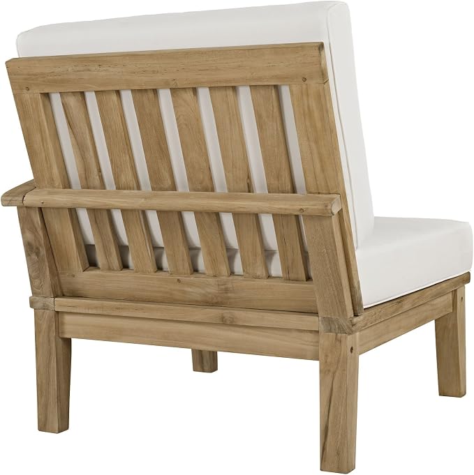 Modway EEI-1822-NAT-WHI-SET Marina Premium Grade A Teak Wood Outdoor Patio Furniture Set, 2 Piece, Natural White