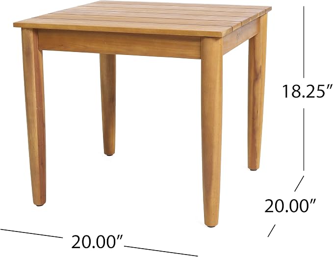 Eudora Outdoor Acacia Wood 2 Seater Chat Set, Teak and Dark Gray