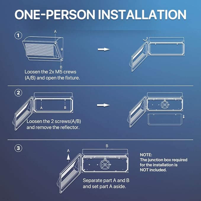 HYPERLITE LED Wall Pack Light 120W with Dusk to Dawn Photocell and Glass Lens LED Security Flood Commercial and Industrial Outdoor LED Wall Lights Out Door for House Warehouses UL Listed