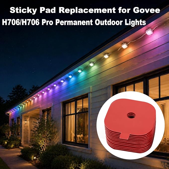 Sticky Pad Replacement for Govee Pro Permanent Outdoor Lights Compatible with Govee H706A H706B H706C Heavy Duty Double Sided Tape(20 Pcs)
