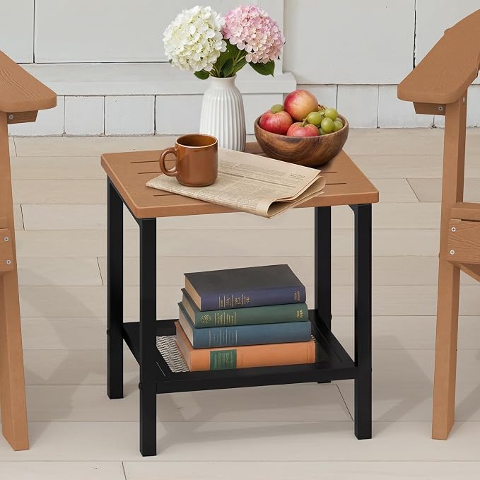 Outdoor Side Table, Yellow Brown