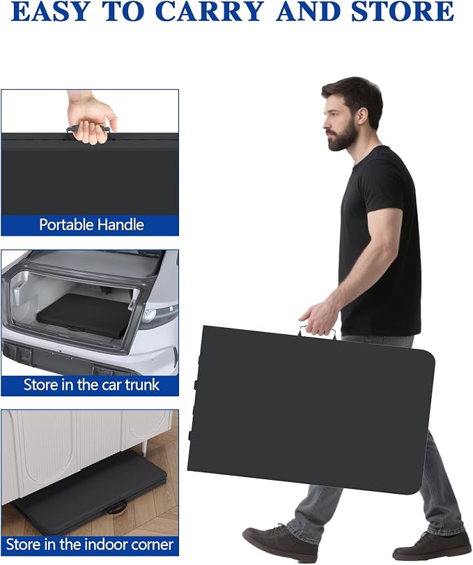 2 Pack 4FT Black Folding Table for Outdoor, 4 Foot Picnic Tables No Assembly Required Portable, Black Foldable Table for Camping, Parties, Meeting, Events, Wedding, with Carrying Handle