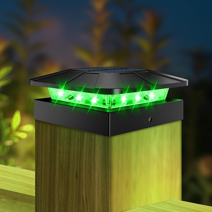 4x4 Solar Post Cap Lights Outdoor RGB Color Changing, LED Fence Light Solar Powered Waterproof, Wood/Vinyl Posts Top Lighting for Outside Deck Yard Garden Patio
