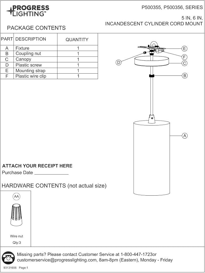 Progress Lighting Cylinder Collection 5-Inch 1-Light Antique Bronze Modern Outdoor Hanging Pendant Light, 9.80x5.00x5.00