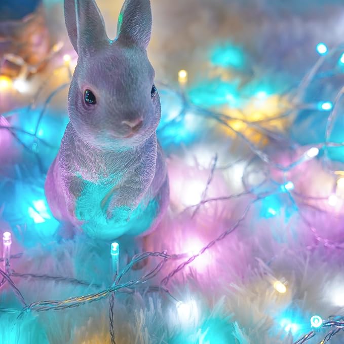 200 LED Connectable String Lights, 66FT Easter Pastel Lights Outdoor Indoor | Multicolor, 13 Modes, Timer, Clear Wire Waterproof Twinkle Fairy Lights Plug in for Bedroom Easter Patio Xmas Tree Decor