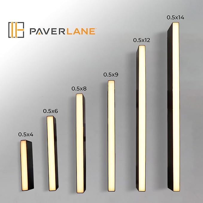 LUMENGY Paver Light Slim 0.5x8 Inch (0.55x7.87), 2700K Warm White, Glare-Free Linear Lighting for Driveways, Walkways and Paver Borders, 12V Hardwired, IP67 Waterproof, Drive-Over Rated