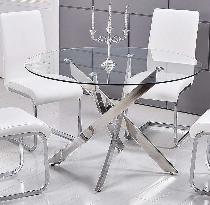 41 Inch Round Tempered Flat Polished Edge Glass Table Top -1/4” Thick Round Glass Table Top–Heavy Duty, Dining, Coffee, and Office Tables by Fab Glass and Mirror