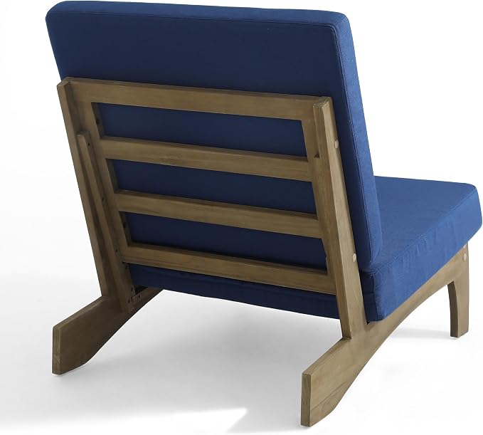 Pia Ricoo Patio Chairs Set of 2, Heavy Duty Wood Patio Furniture Set with Thick Cushions, Bistro Set All-Weather Outdoor Chairs for Balcony, Deck, Poolside, Porch - Navy