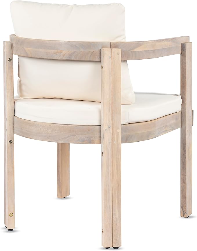 Christopher Knight Home Rosita Extendable Acacia Wood Outdoor Dining Set for 6, Expandable Patio Dining Table and Chairs Set of 6, Solid Wood Outdoor Dining Armchair and Table Set, Teak+Natural Washed