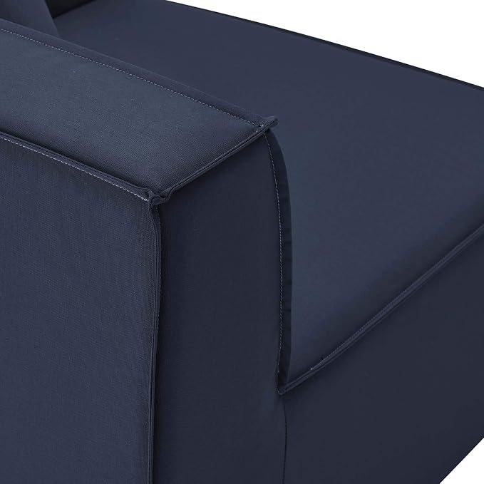 Modway EEI-4379-NAV Saybrook Patio Upholstered 3-Piece Sectional Sofa in Navy