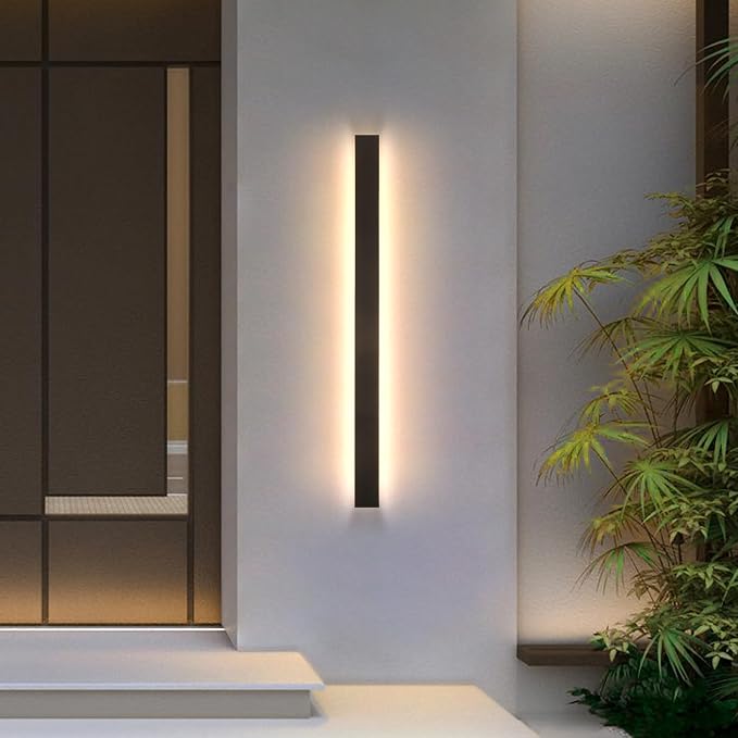 AioTio Modern Outdoor Wall Light Fixture,39inch Black LED Outdoor Lights Exterior,Modern Porch & Patio Wall Sconce,3000K Long Strip Wall Light Fixture Outside for House,Garage,Front Door