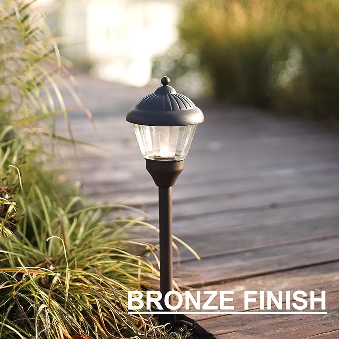 Pathway Light 1.5W LED Outdoor Low Voltage Landscape Lighting 100 Lumen Hardwired Path Lights 3000K Warm White Metal Walkway Light with Cable Connectors