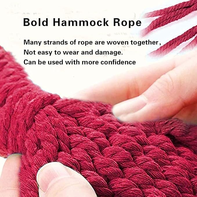 Outdoor Hammock Portable Garden Hammock Sports Home Travel Camping Swing Canvas Stripe Hang Bed Hammock Double Single People (260x150 red)