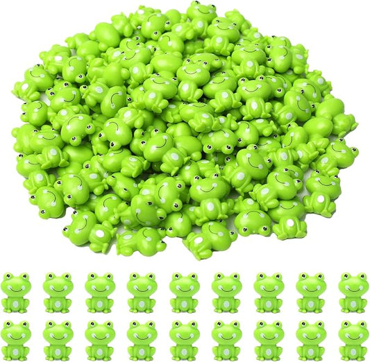200 Pack Mini Green Plastic Frogs, Small Frog Figurine Tiny Frogs to Hide Fairy Garden Miniature Dollhouse Home Decor Frog Decorations