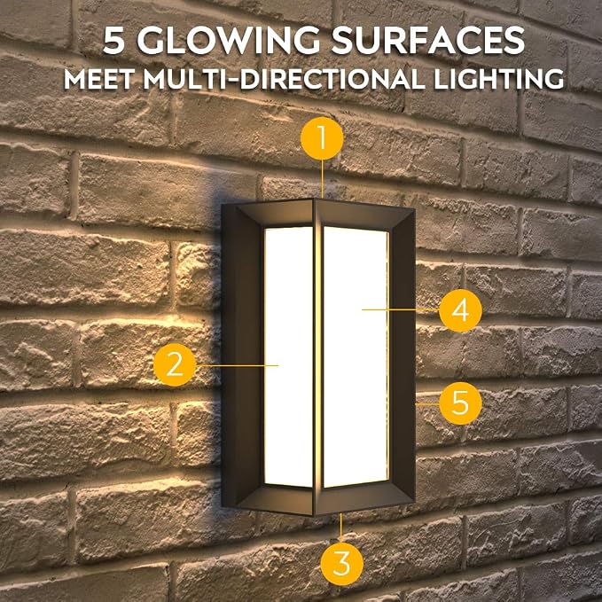 Dusk to Dawn Outdoor Wall Light, 3000k Black Exterior Wall Fixtures,Modern Exterior Wall Sconce LED,Ouside Light for House Garage Walkway Backyard Garden