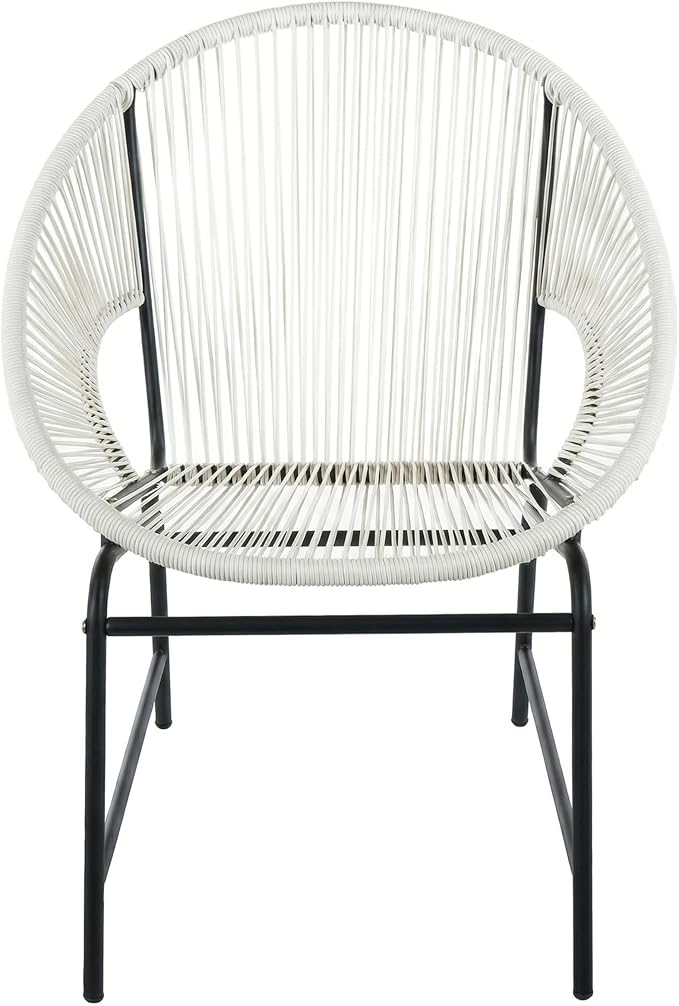 Christopher Knight Home Dessa 4 Piece Patio Furniture Set with Acacia Wood Coffee Table, 4 Seater PE Rattan Outdoor Conversation Set, Metal Outdoor Sectional Sofa Set, Beige+White, White