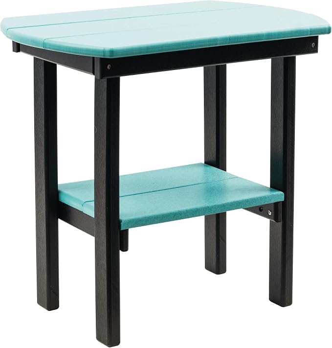 Amish Crafted Poly Oval End Table (Aruba Blue on Black)
