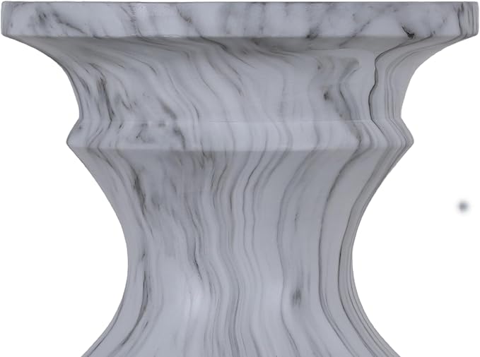 15.35" Cement End Tables for Patio,Round Side Faux Terrazzo Accent Table | Modern Small Tree Stump Garden Stool Drum Indoor and Outdoor,Light Grey