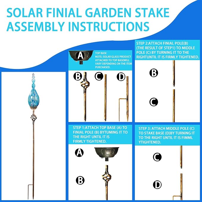 Decorative Garden Stakes, Outdoor Solar Flame Lights, LED Flame Glass Stakes, Waterproof Solar Powered Outdoor Lights for Outside Cemetery Driveway
