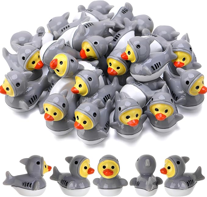 30 Pcs Shark Ducks, Mini Shark Resin Ducks Bulk