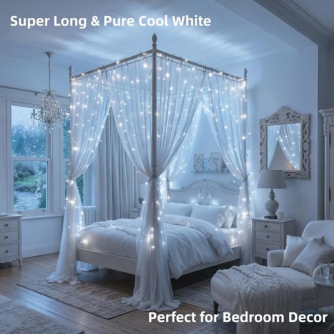 JMEXSUSS 1000 LED White Christmas String Lights Outdoor with Remote | Christmas Tree Lights, 272 Ft Outdoor String lights for Outside Patio Garden Bedroom Party Holiday Wedding Christmas Decor