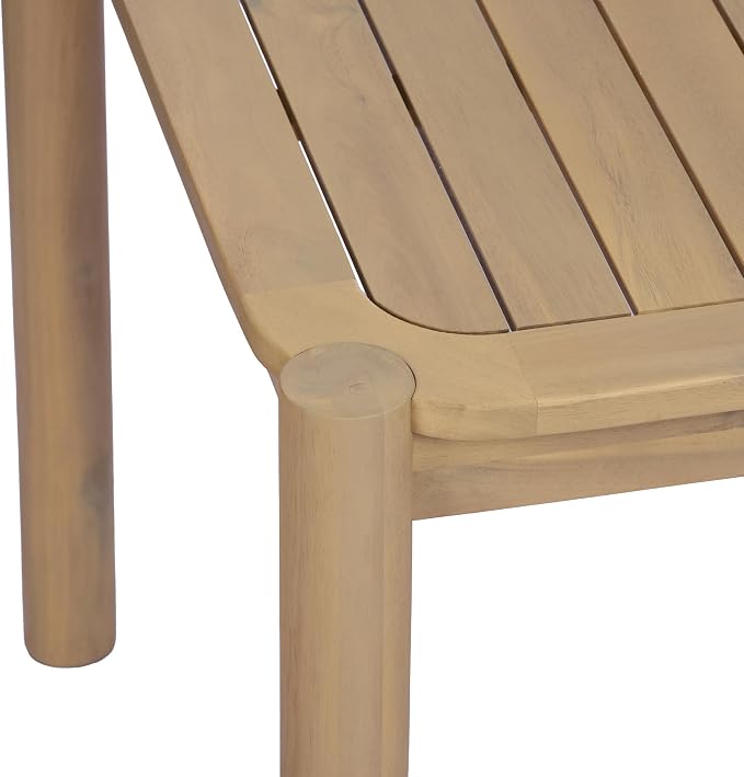 Christopher Knight Home Levi Acacia Wood Dining Table Set for 6, Solid Wood Outdoor Dining Set for 6, 7 Piece Patio Dining Table and Chair Set with Wicker Seat & Back, Light Gray + Light Teak