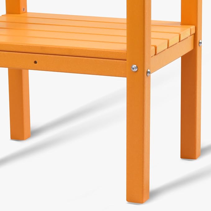 WestinTrends Malibu 36" Outdoor Adirondack HDPE 2-Tier Patio Side Table, Orange