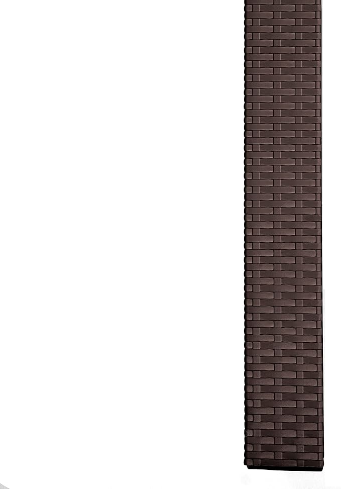 LeisureMod Mace Modern Weave Design Outdoor Patio Rectangle Dining Table (Brown)