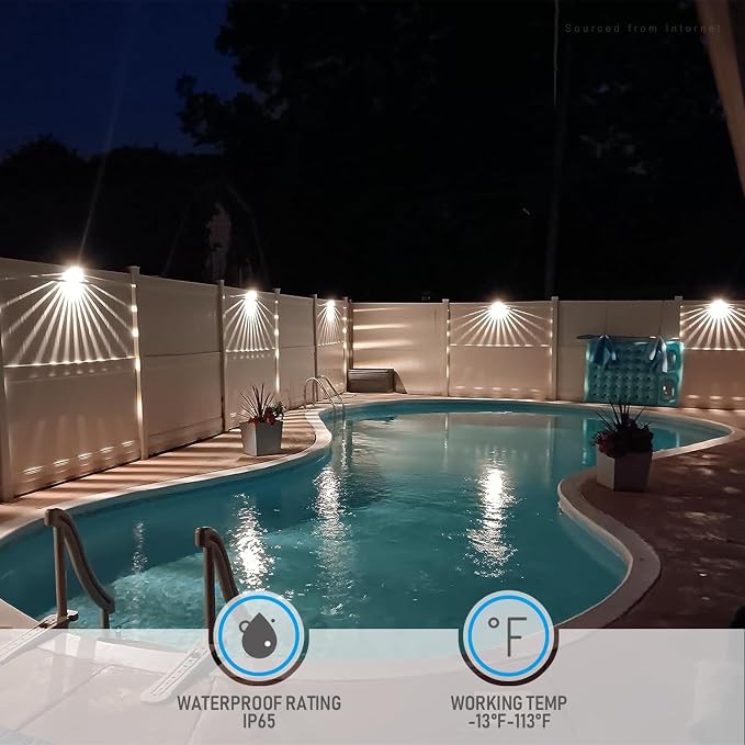 LEONLITE 6-Pack 3000K Unique Rays LED Deck Lights Outdoor Bronze | 12V Low Voltage, Landscape Step Railing Fence Light, Warm White, IP65, Landscape Deck Light for Backyard, Aluminum