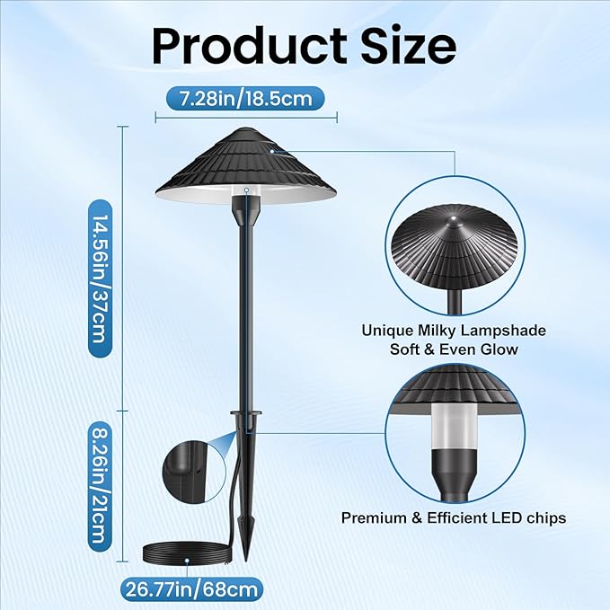 All-in-One Low Voltage Landscape Lighting Kit, 5W Outdoor Lights 2700K | Pathway Lights with 40W Transformer, IP66 Waterproof LED Landscape Lights Dusk to Dawn, Patio Lights for Yard Garden, 4-Pack