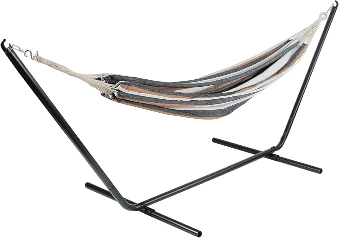 Northlight 73" Neutral Colored Striped Double Brazilian Hammock