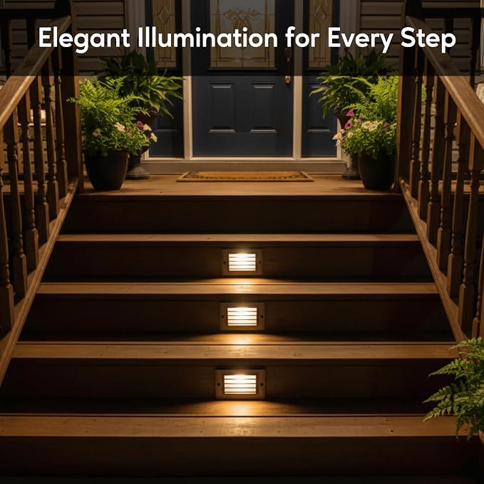 Ironsmith Brass Low Voltage Step Lights – Outdoor Landscape LED Deck & Wall Lighting – Louvered or Puck Style Options (Ironsmith StepLite™ Core)