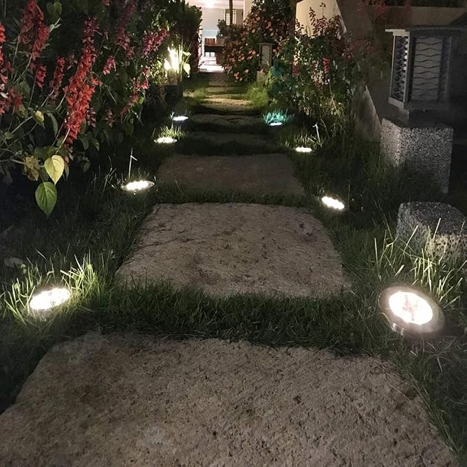 ZGWJ Solar Ground Lights,16 Pack Waterproof Solar Garden Lights, Upgraded Outdoor Garden Waterproof Bright in-Ground Lighting, Landscape Lighting for Pathway,Yard,Deck,Lawn,Patio,Walkway White
