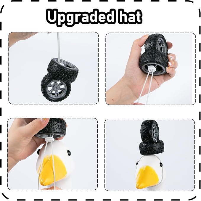 CAMDUCK Porch Goose Racing Outfits Race Car Driver Outfit Costume Racer Checkered Goose Clothes for Cement Lawn Geese