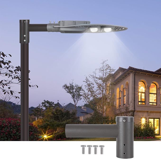 Mounting Bracket Accessories Single Spoke Tenon Adapter for Outdoor Shoebox Lighting, Parking Lot Light, Street Light Fixture Mount with Slip Fitter Mount(2 3/8inch)