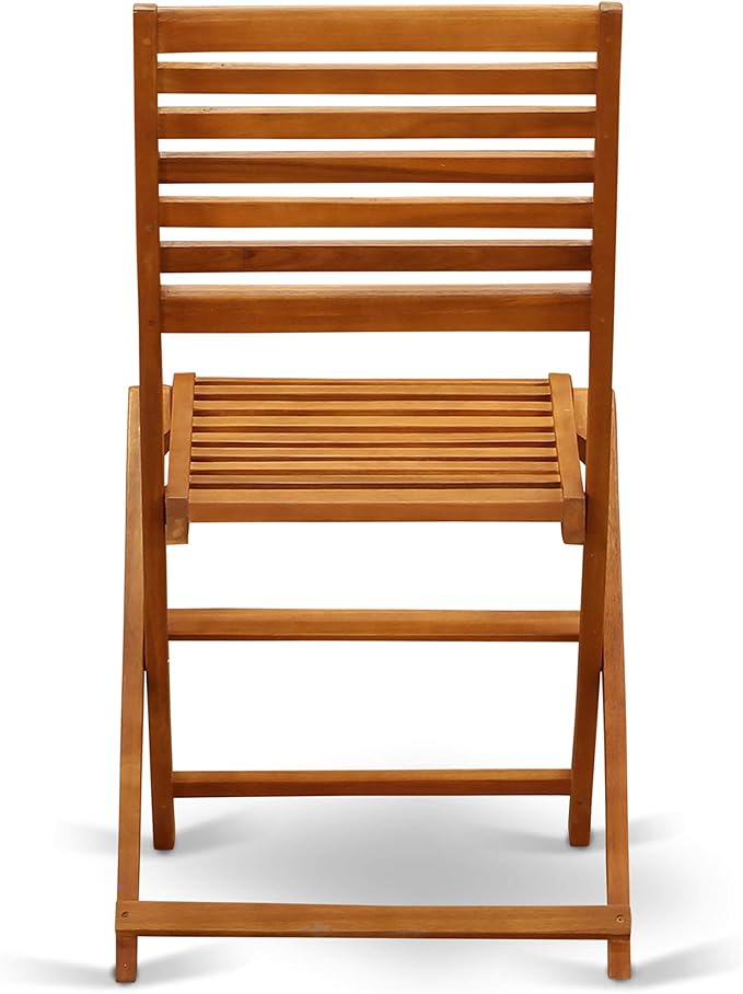 East West Furniture AEBS7CWNA 7 Piece Outdoor Patio Dining Sets Consist of a Rectangle Acacia Wood Table and 6 Folding Side Chairs, 36x60 Inch, Natural Oil