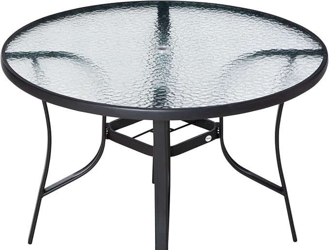 42" Round Glass Table Top with 2 Inch Umbrella Hole, 3/16" Thick Flat Polished Edge Tempered Finished for Patio, and Outdoor Tables, Only Glass (42 inch)