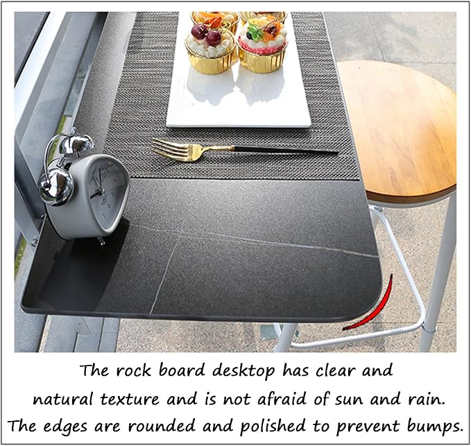 Adjustable Height Folding Balcony Railing Bar for Patio & Deck - Indoor/Outdoor Black Guard (31.5 x 13.8 in) - Safety Railing for Secure Space