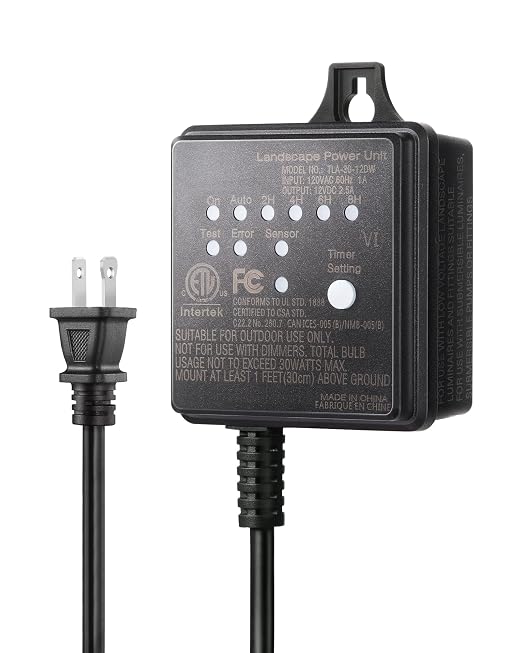 DEWENWILS 30W Low Voltage Transformer with Timer and Photocell Light Sensor | 120V AV to 12V DC, Weatherproof Landscape Lighting Transformer for Spotlights, Garden Lights, Steplight, ETL Listed