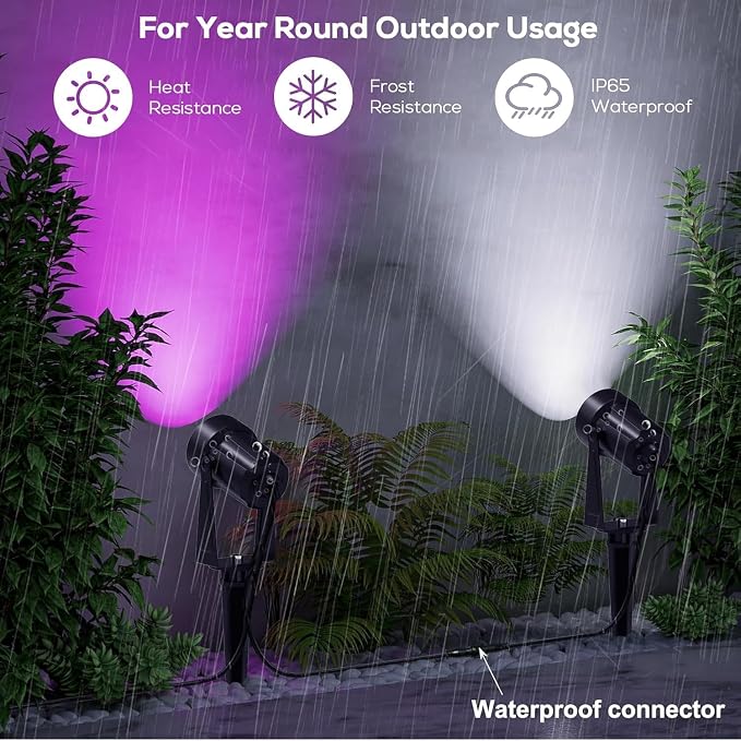 SUNTHIN Outdoor RGBW Landscape Lighting with Remote, Dusk to Dawn, 16 Pack | Color Changing Outdoor LED Yard Lighting with Remote, IP65 Waterproof Landscape Ground Lights for Garden, Trees & Pathway