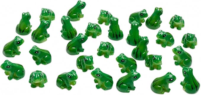 Exasinine 30 Pcs Resin Mini Frogs Green Frog Miniature Figurines Animals Model Fairy Garden Miniature Moss Landscape DIY Terrarium Crafts Ornament Accessories for Home Décor(A) | 50 Small Frog Figurines for Home Decor, Terrarium, Miniature Landscape, S...