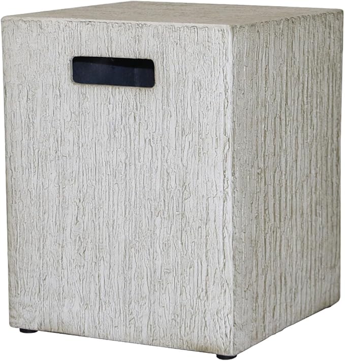 Propane Tank Cover Table, Square Tank Container Fits Standard 20 lb Cylinder Bottle Storage Box Hideaway Table, Gas Tank Holder for Outdoor Gas Fire Pits