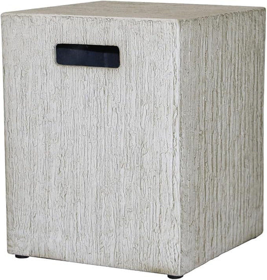 Propane Tank Cover Table, Square Tank Container Fits Standard 20 lb Cylinder Bottle Storage Box Hideaway Table, Gas Tank Holder for Outdoor Gas Fire Pits