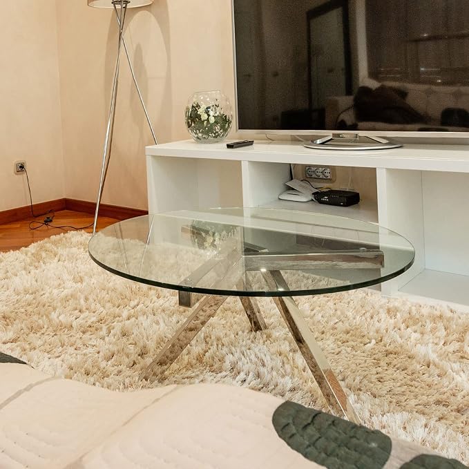 Round Clear Tempered Glass Table Top 42 Inch with 1/2 Inch Thick Flat Polished Edge Ideal for Tables Desks Workspaces and Outdoor Furniture by Fab Glass and Mirror