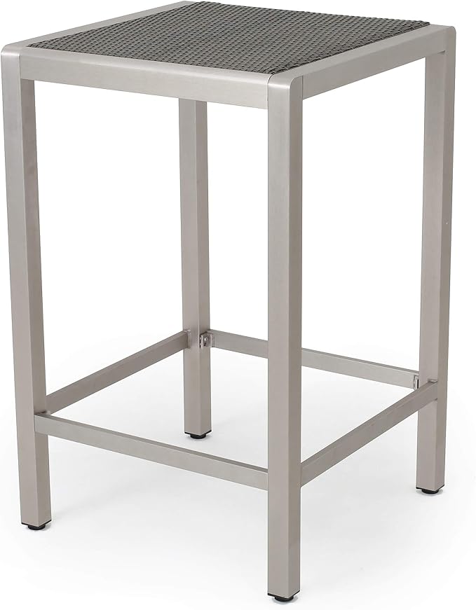 Christopher Knight Home Cape Coral Outdoor Wicker Bar Table, Grey