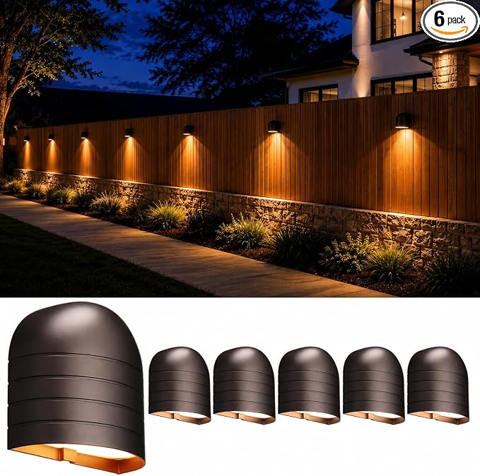 LEONLITE 6-Pack 5CCT Low Voltage LED Deck Lights, 250LM Ultra Bright | 1800K/2700K/3000K/4000K/5000K, CRI90, 12-24V AC/DC, Anti Glare Step Railing Light, Fence Down Light, IP65, Oil Rubbed Bronze